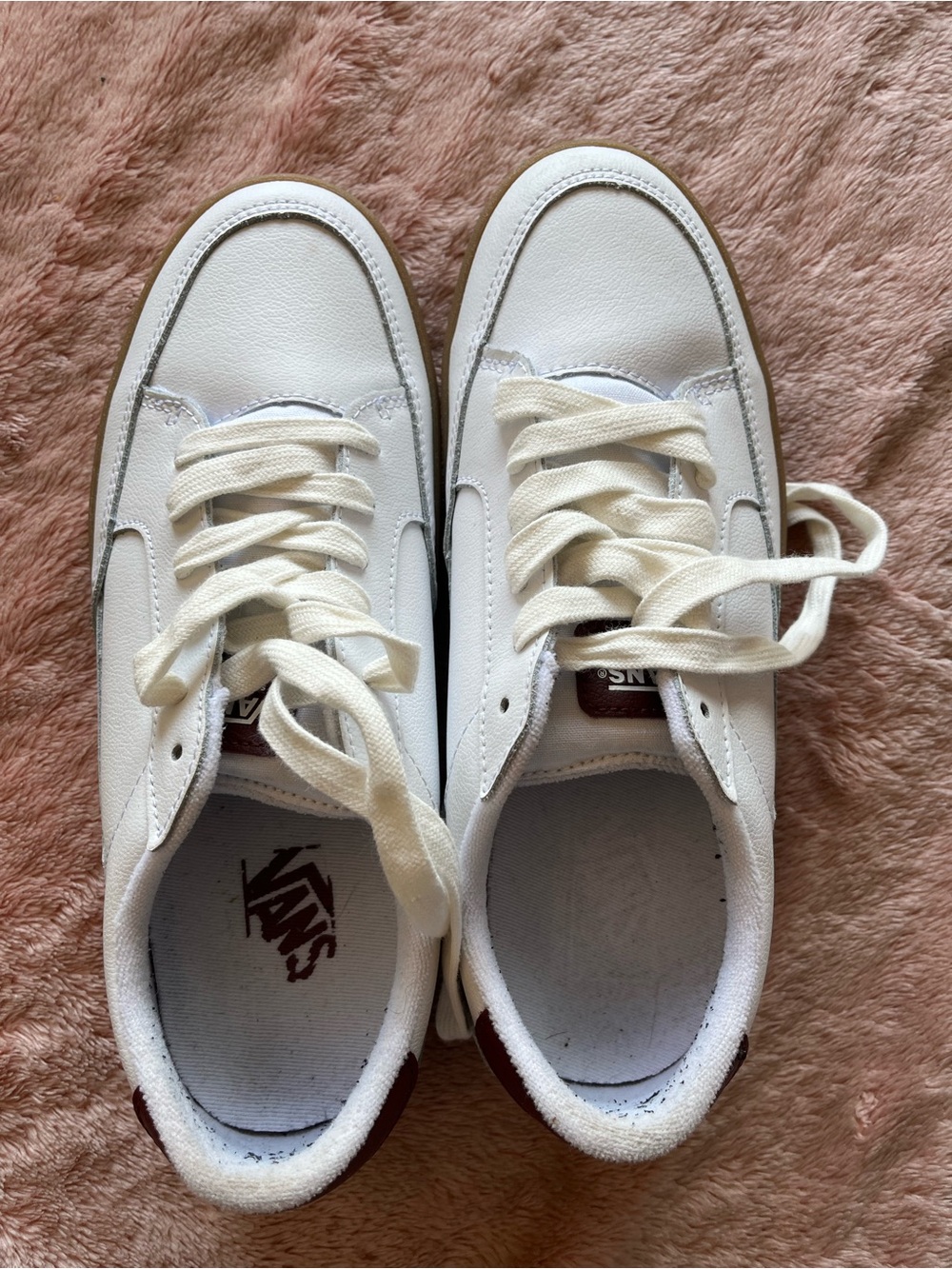 Vans White Low-Top Sneakers with Cream Accents